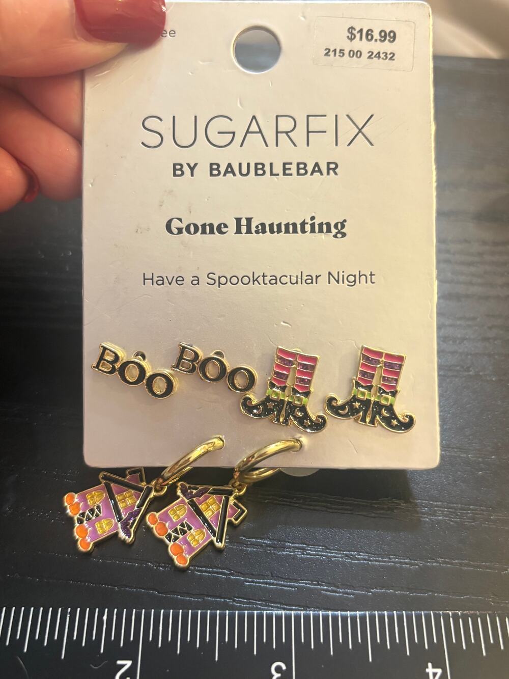 Sugarfix BaubleBar Halloween Earring Set Boo Witch House